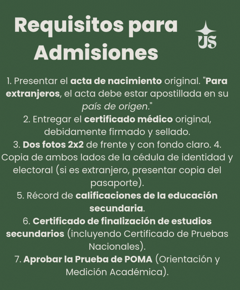 Lista de requisitos para admisiones universitarias